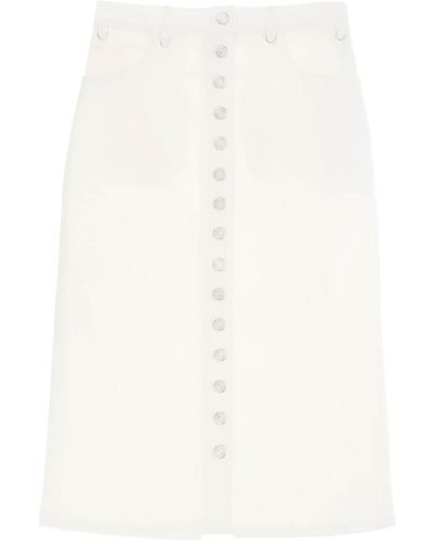 Courreges Courreges "Denim Midi Skirt With Multif - White