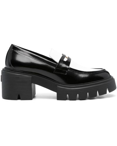 Stuart Weitzman Soho 70mm Leather Loafers - Black