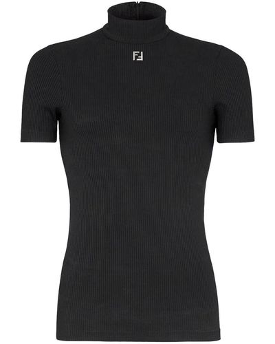 Fendi Short-Sleeved Mock Necklace - Black