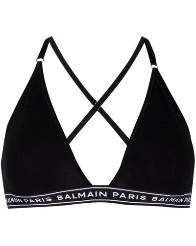 Balmain Logo Band Bralette - Black