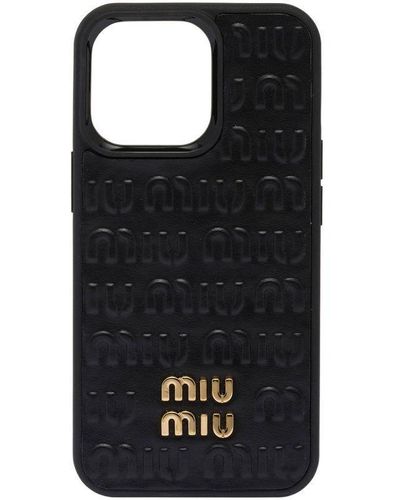 Miu Miu Logo-embossed Iphone 13 Pro Case - Black