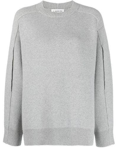Lanvin Round-neck Cape-back Sweater - Gray