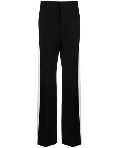 MSGM Contrasting-trim Wide-leg Pants - Black