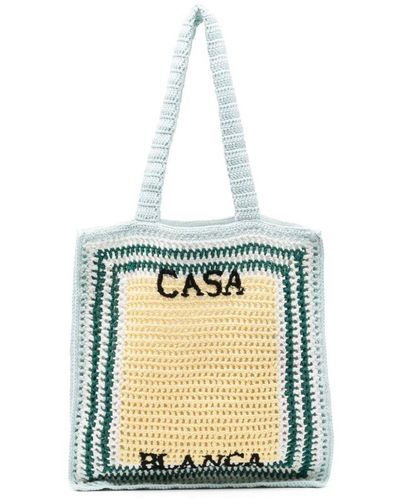 Casablancabrand Crochet Tennis Tote Bag - White