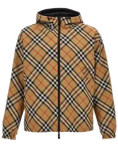 Burberry Check Print Reversible Jacket - Natural