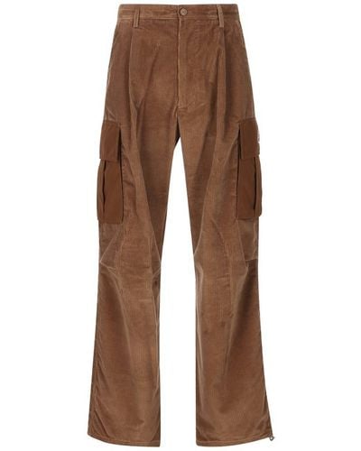 Moncler Corduroy Cargo Trousers - Brown