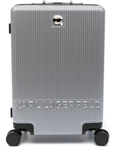 Karl Lagerfeld Ikonik Karl-plaque Travel Case - Gray