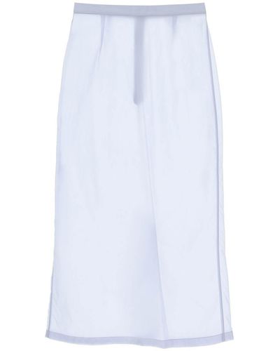 Maison Margiela Pencil Skirt In Semi Sheer Nylon - White