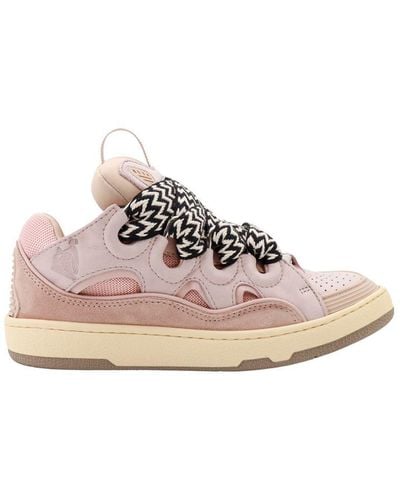Lanvin Curb Leather Trainers - Pink