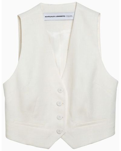 Margaux Lonnberg Dee Wool-Blend Waistcoat - White