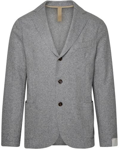 Eleventy Gray Wool Blazer Jacket