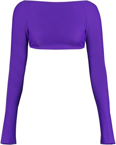 Emilio Pucci Knitted Crop Top - Purple
