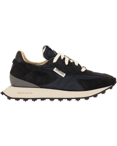 RUN OF Kripto M - Suede And Nylon Trainers - Black