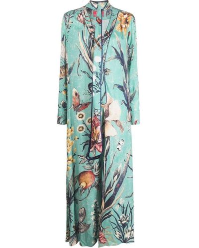 F.R.S For Restless Sleepers Floral-print Maxi Dress - Blue