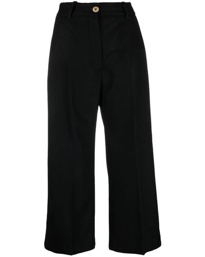 Patou Wide-leg Cropped Trousers - Black