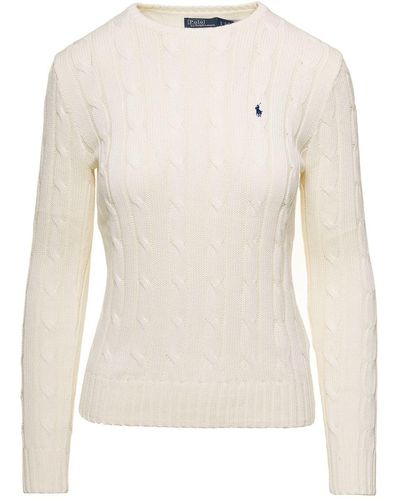 Polo Ralph Lauren Slim-fit Cable Knit - Natural