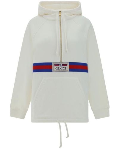 Gucci Cotton Jersey Sweatshirt With Web - White