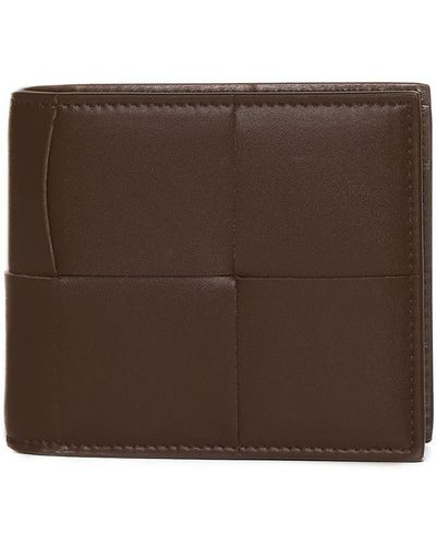 Bottega Veneta Cassette Leather Billfold Wallet - Brown