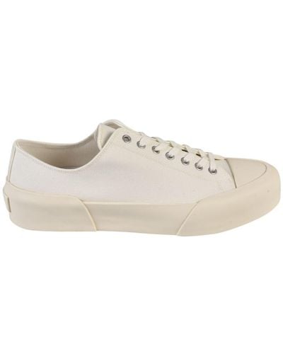 Jil Sander Lace-Up Low-Top Sneakers - White