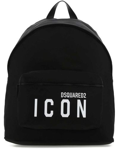DSquared² Icon Nylon Backpack - Black