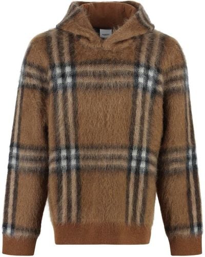 Burberry Knitted Hoodie - Brown