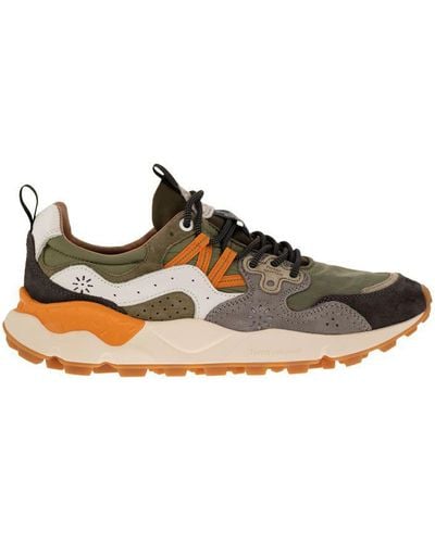 Flower Mountain Yamano 3 - Sneakers In Suede And Technical Fabric - Brown
