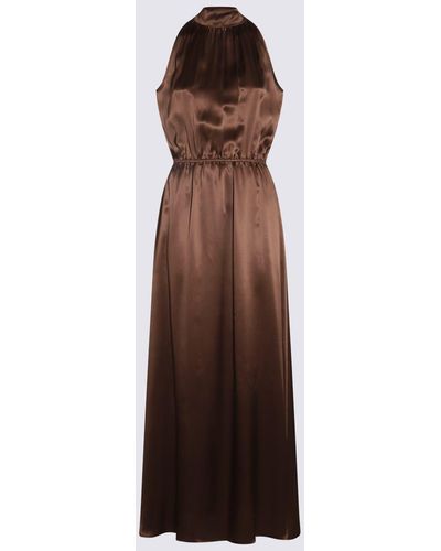 CRI.DA Satin Taormina Long Dress - Brown