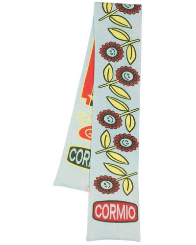 Cormio Logo-print Floral Scarf - White