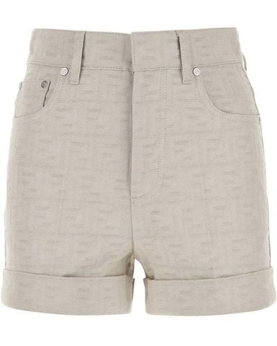 Fendi Sand Denim Shorts - Gray