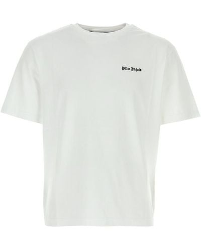 Palm Angels T-shirt With Embroidered Logo - White