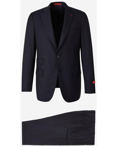 Isaia Gregory Striped Suit - Blue