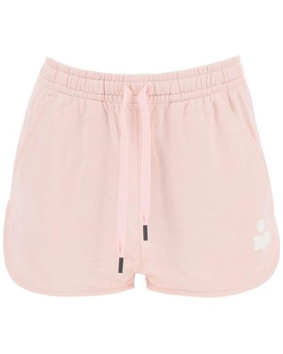 Isabel Marant Isabel Marant Etoile Mifa Sports Shorts With Flocked Logo - Pink