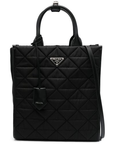 Prada Re-nylon Quilted Tote Bag - Black