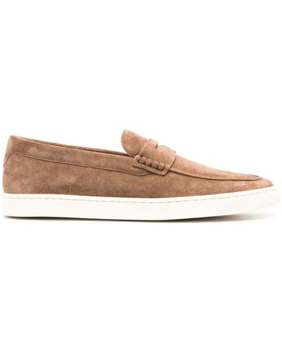Brunello Cucinelli Penny-Slot Suede Loafers - Brown