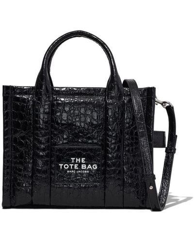 Marc Jacobs Croc Embossed Mini Tote Bag - Black