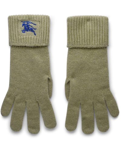 Burberry Beige Cashmere Blend Gloves - Green