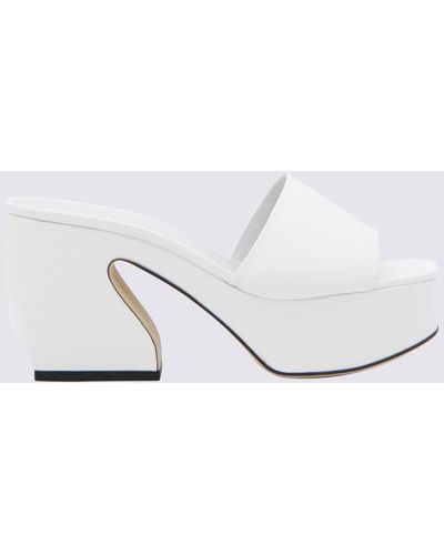 SI ROSSI White Leather Sandals