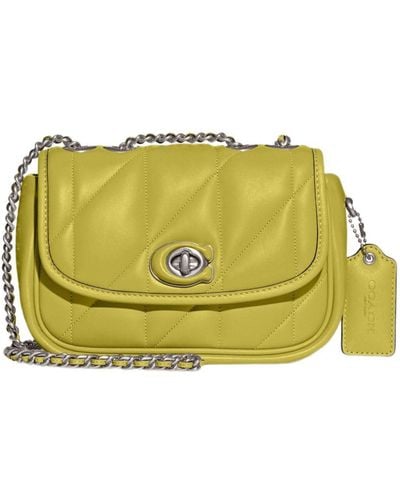 COACH Crossbody Bag Leather Green Lime - Yellow
