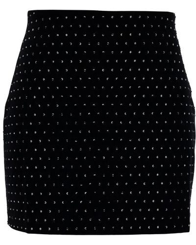 ANDAMANE 'Nerea' Mini-Skirt With All-Over Rhinestone - Black