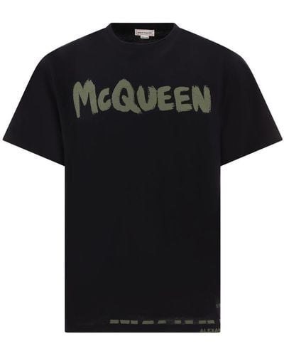 Alexander McQueen Alexander Mc Queen Mc Queen Graffiti T Shirt - Black