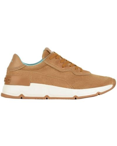 Pànchic Suede And Leather Sneakers Shoes - Brown