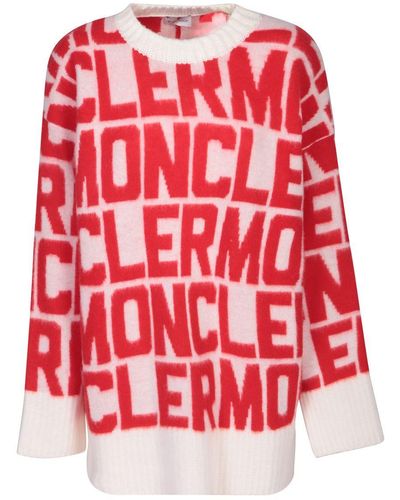 Moncler Sweater With Logo - Red