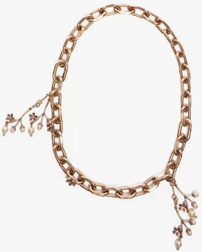 Max Mara Claudia Chain Necklace With Pendants - Metallic
