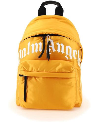 Palm Angels Curved Logo Backpack - Yellow