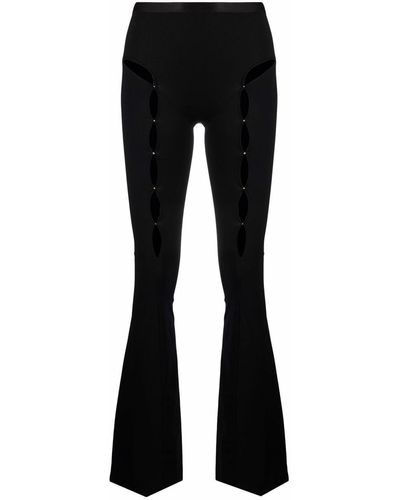 Rui Cut-out Detail Flared Trousers - Black