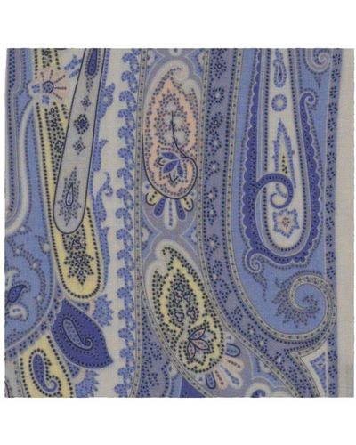 Etro Pasley Print Scarf - Blue
