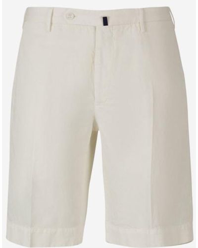 Incotex Cotton And Linen Bermuda Shorts - Blue