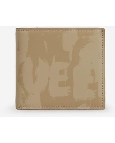 Alexander McQueen Printed Leather Wallet - Natural