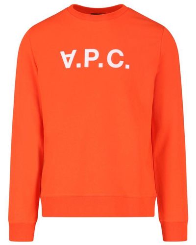 A.P.C. Logo Crew Neck Sweatshirt - Orange