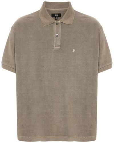 Stussy Cotton Piqué Polo Shirt - Gray